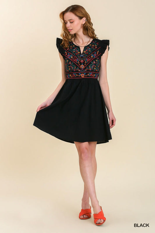 Black Umgee Embroidered Dress