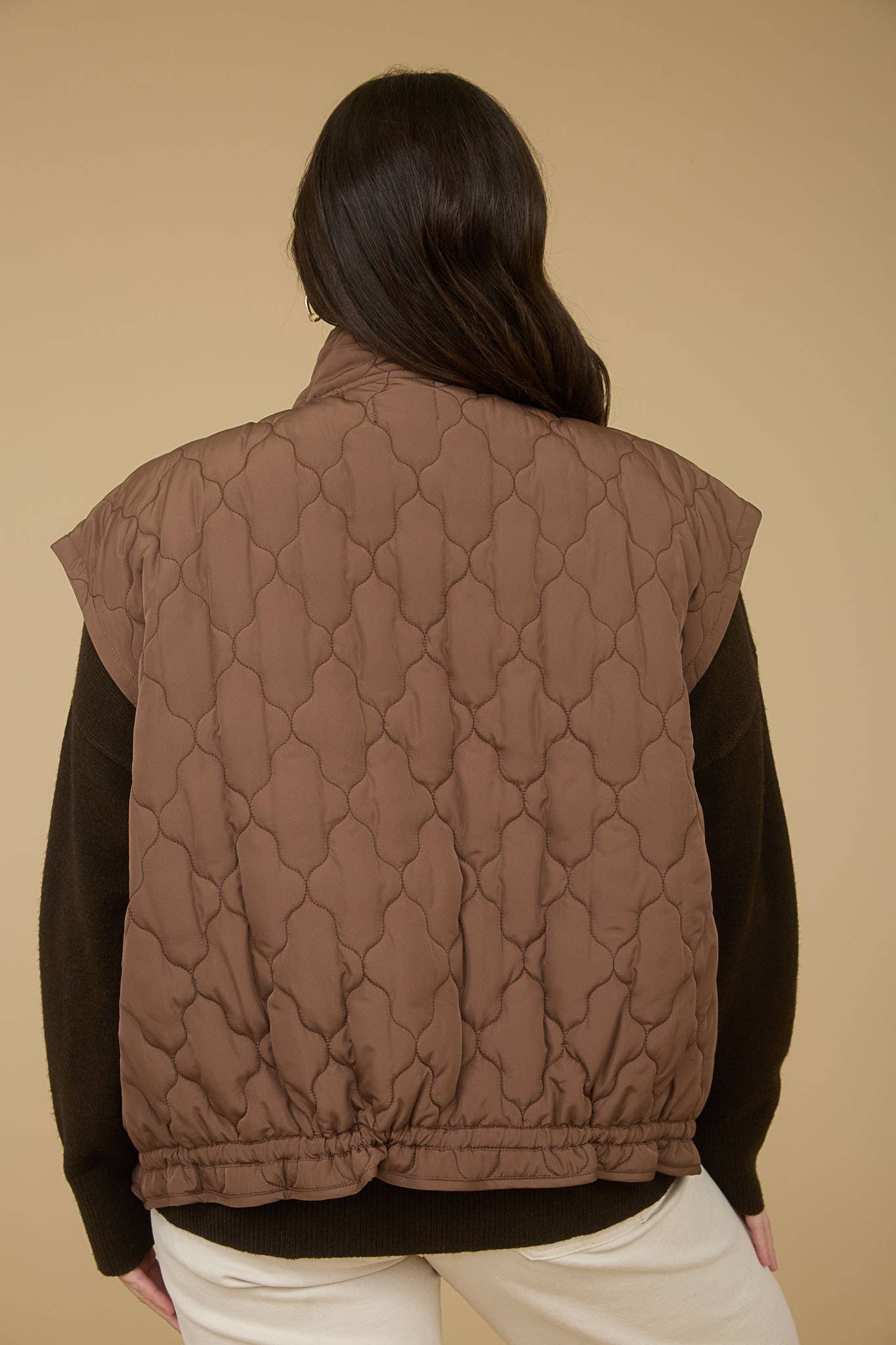Snap Button Down Quilted Vest