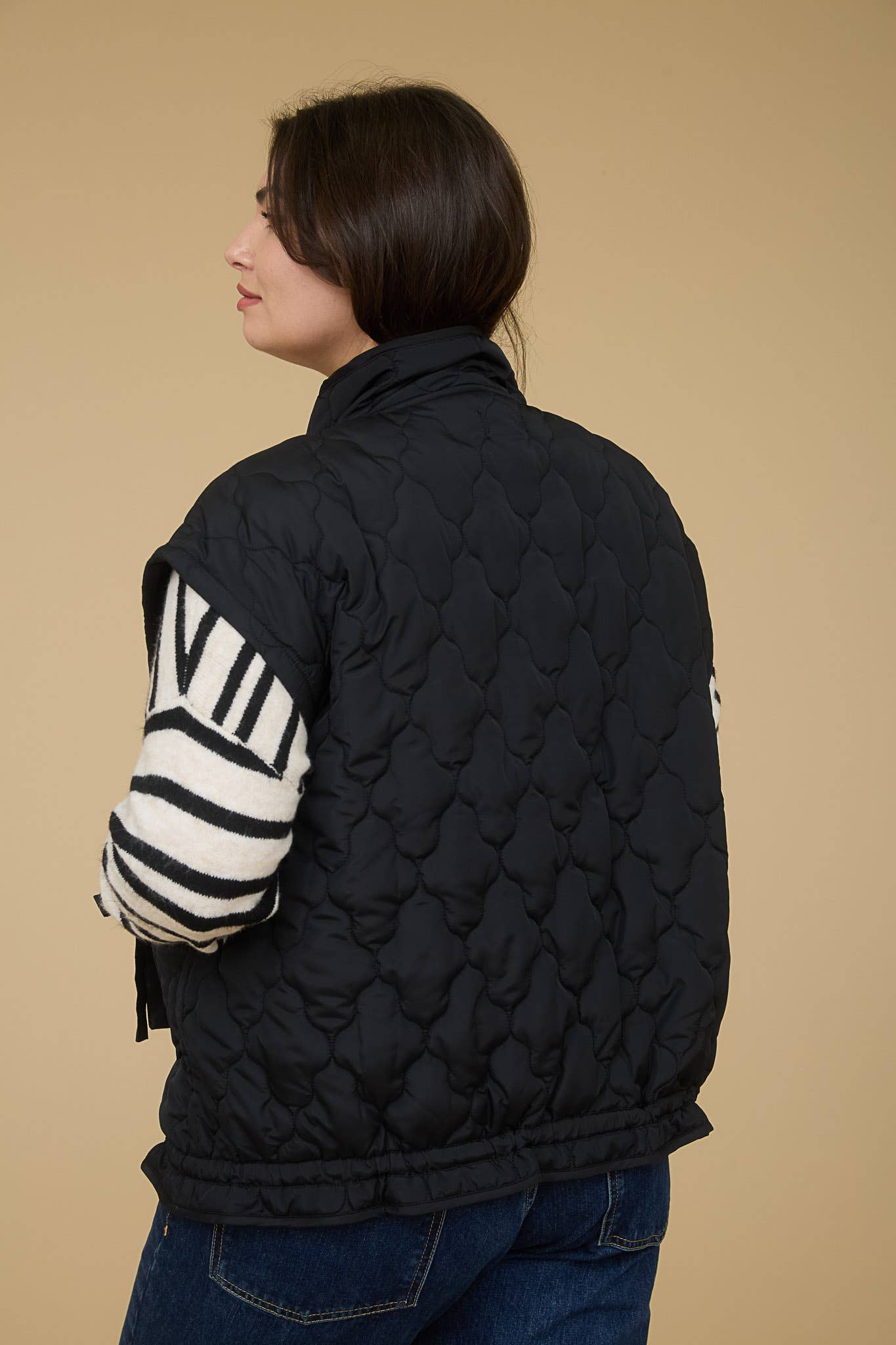 Snap Button Down Quilted Vest