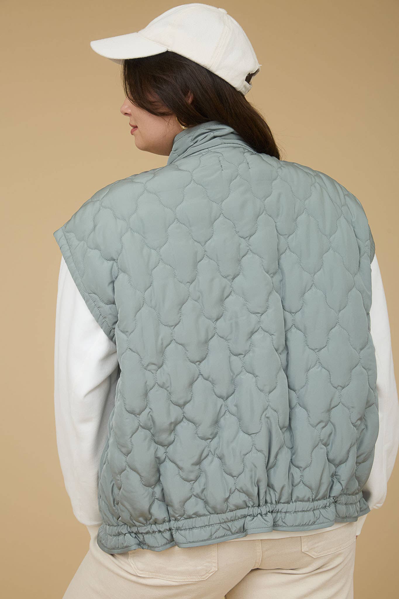 Snap Button Down Quilted Vest