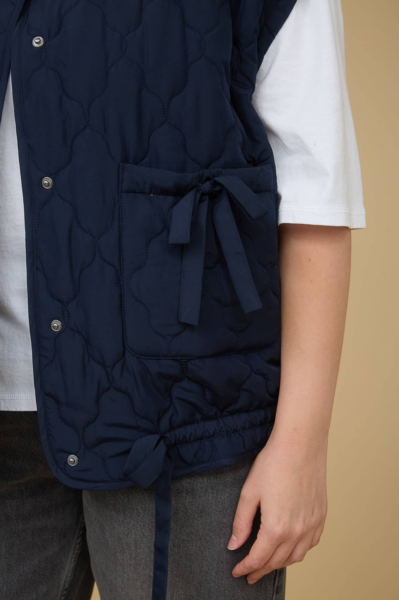 Snap Button Down Quilted Vest