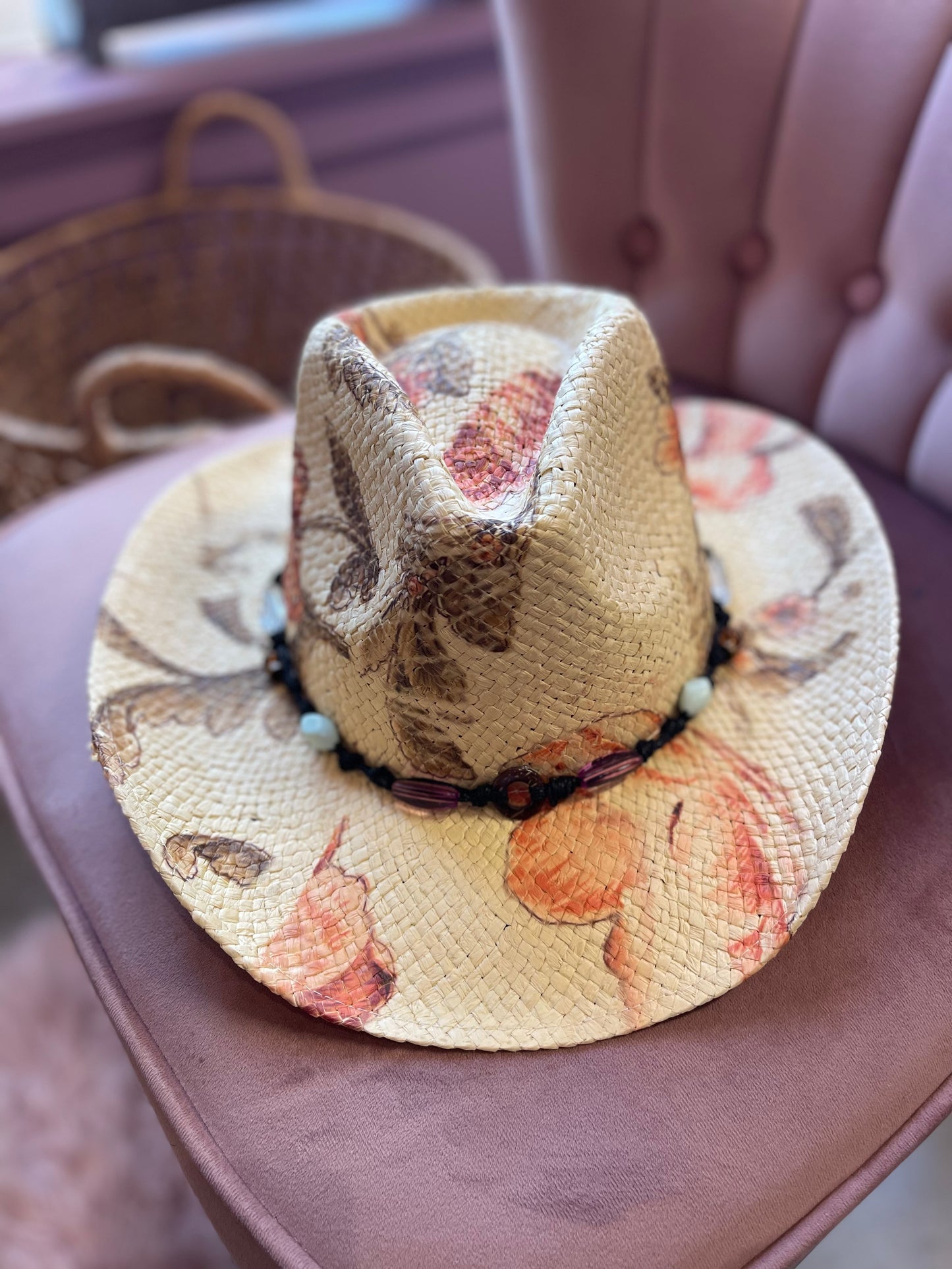 Straw Floral Cowboy