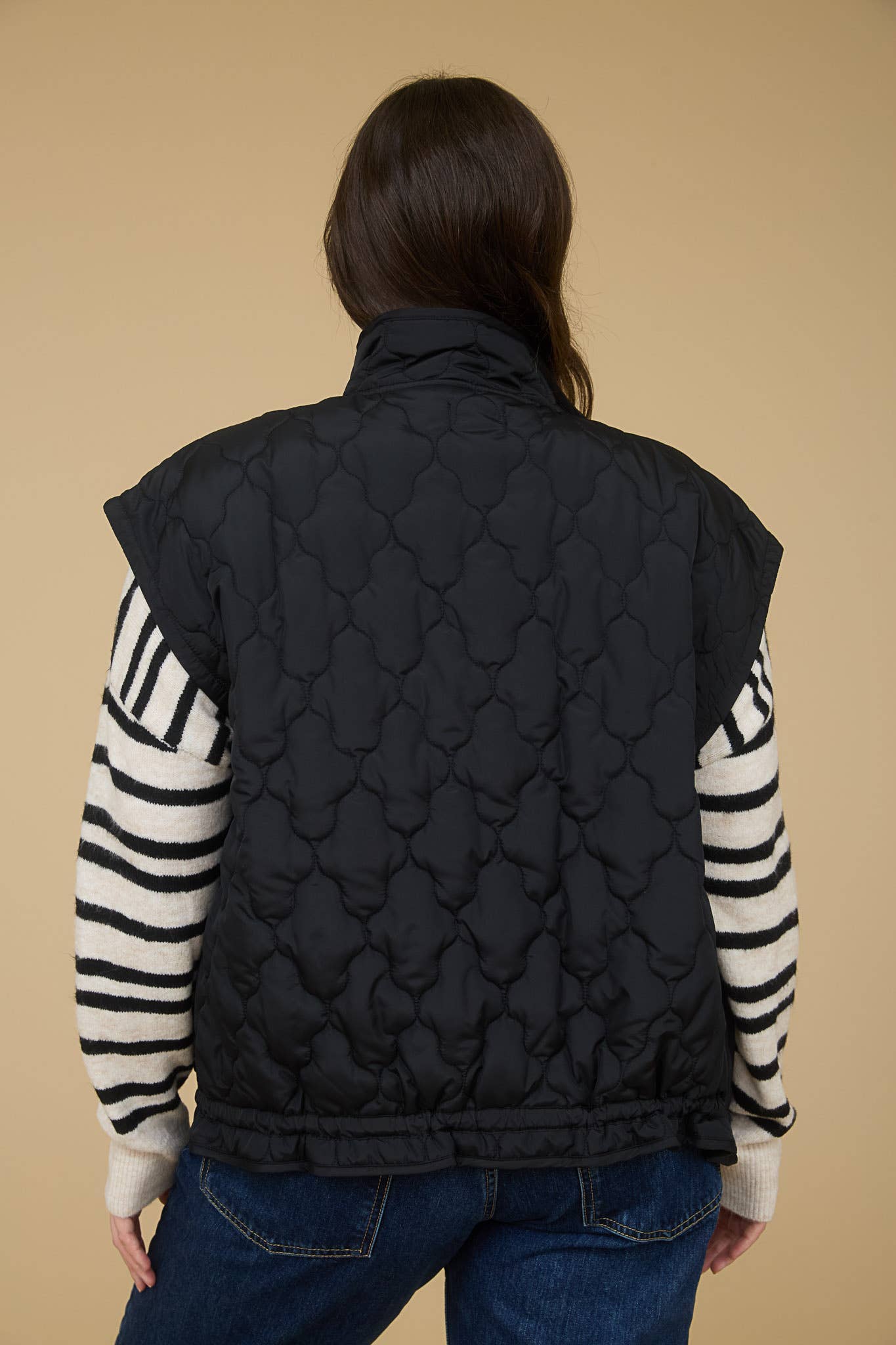 Snap Button Down Quilted Vest