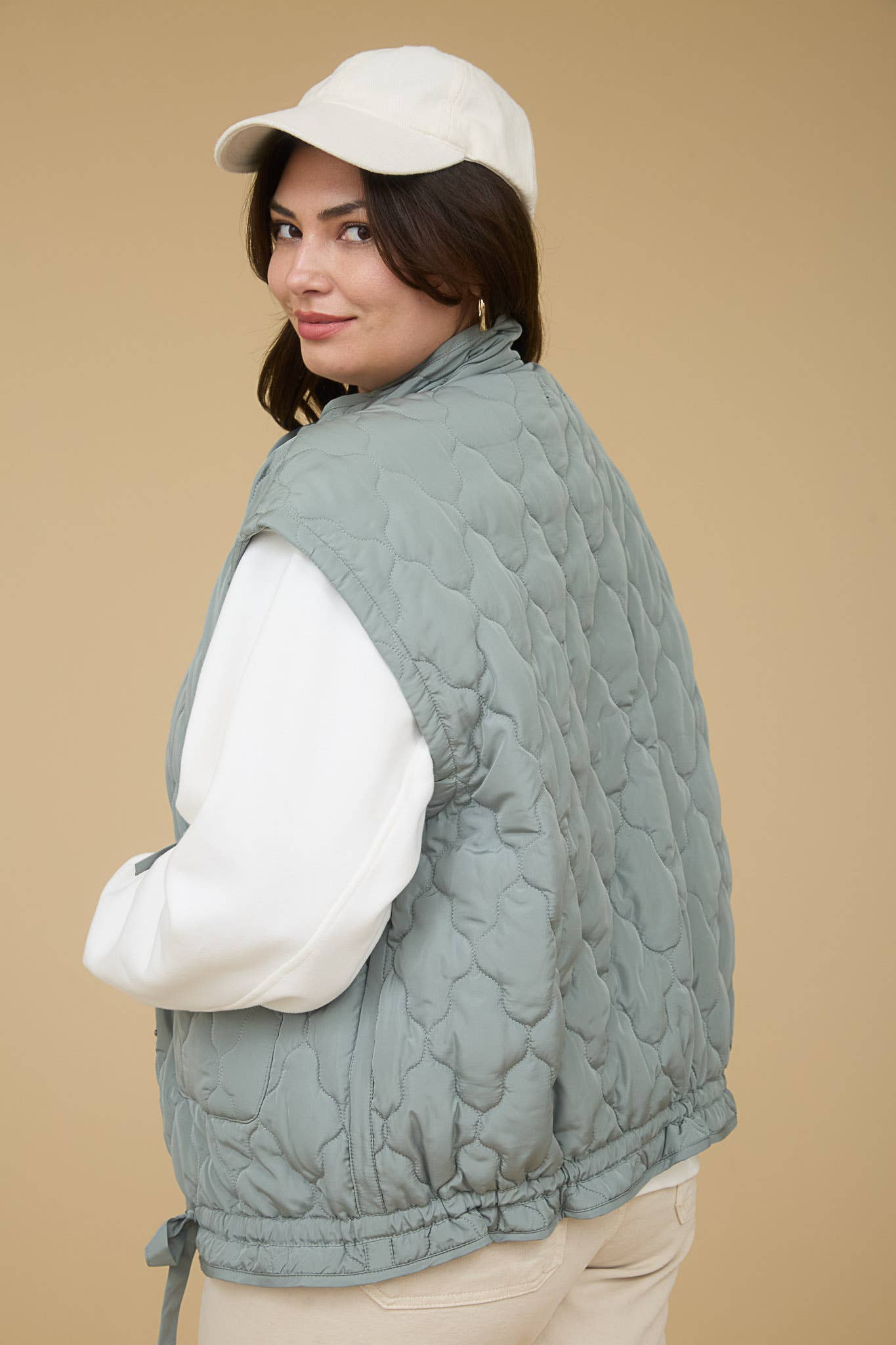 Snap Button Down Quilted Vest