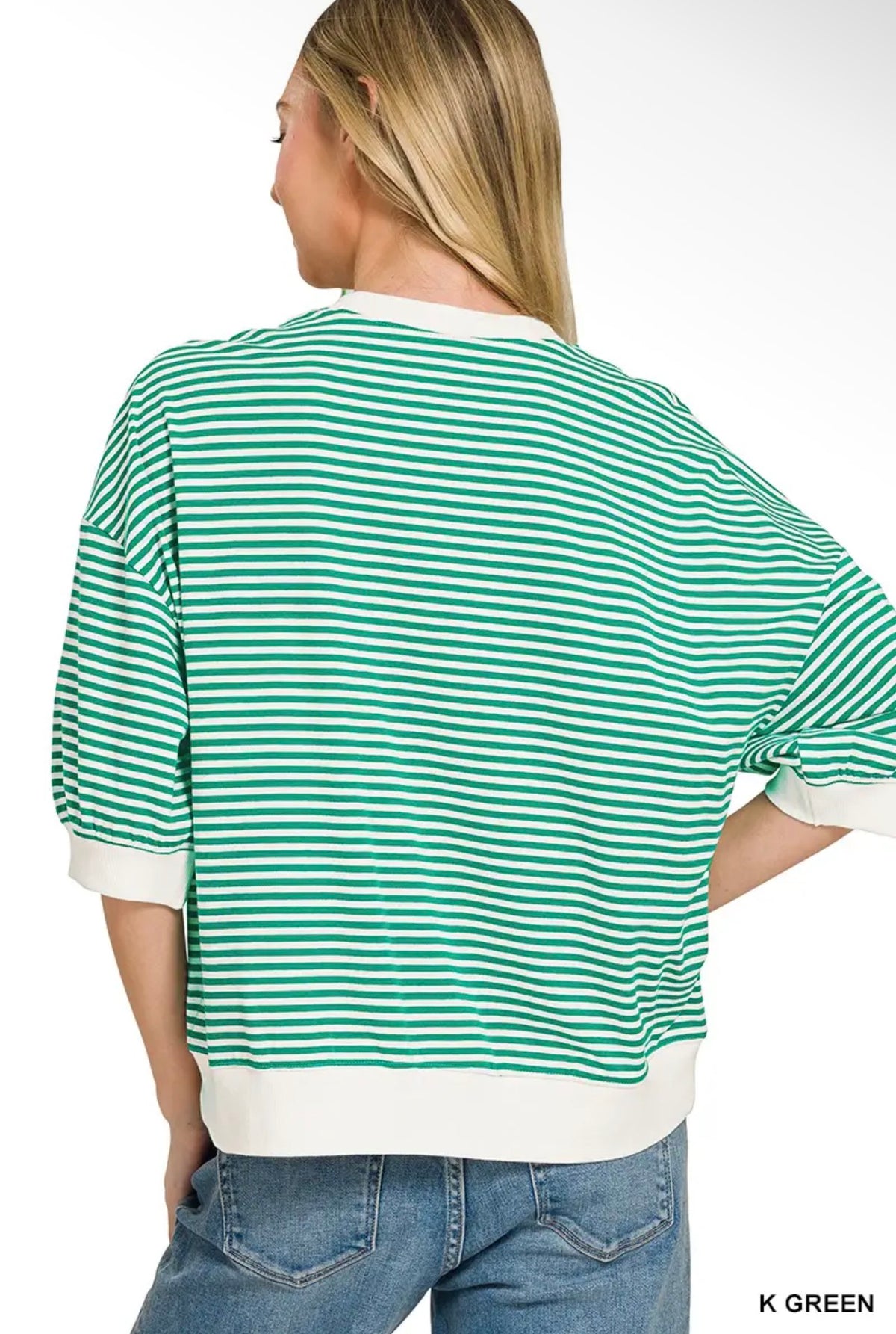 Striped Short Sleeve Pullover