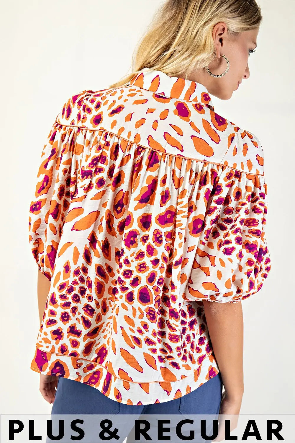 Leopard Print Button Down Blouse