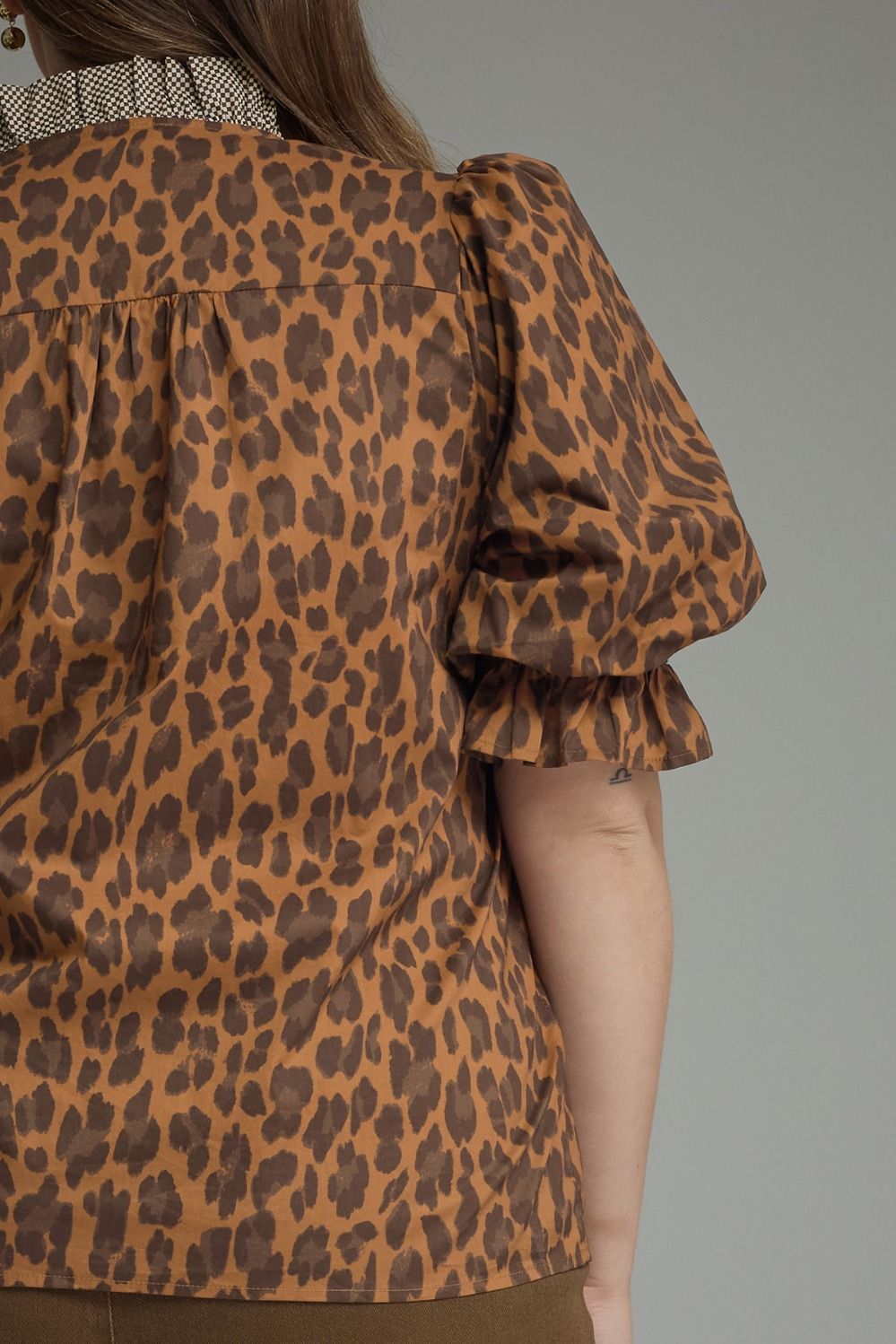 Leopard Puff Sleeve Top
