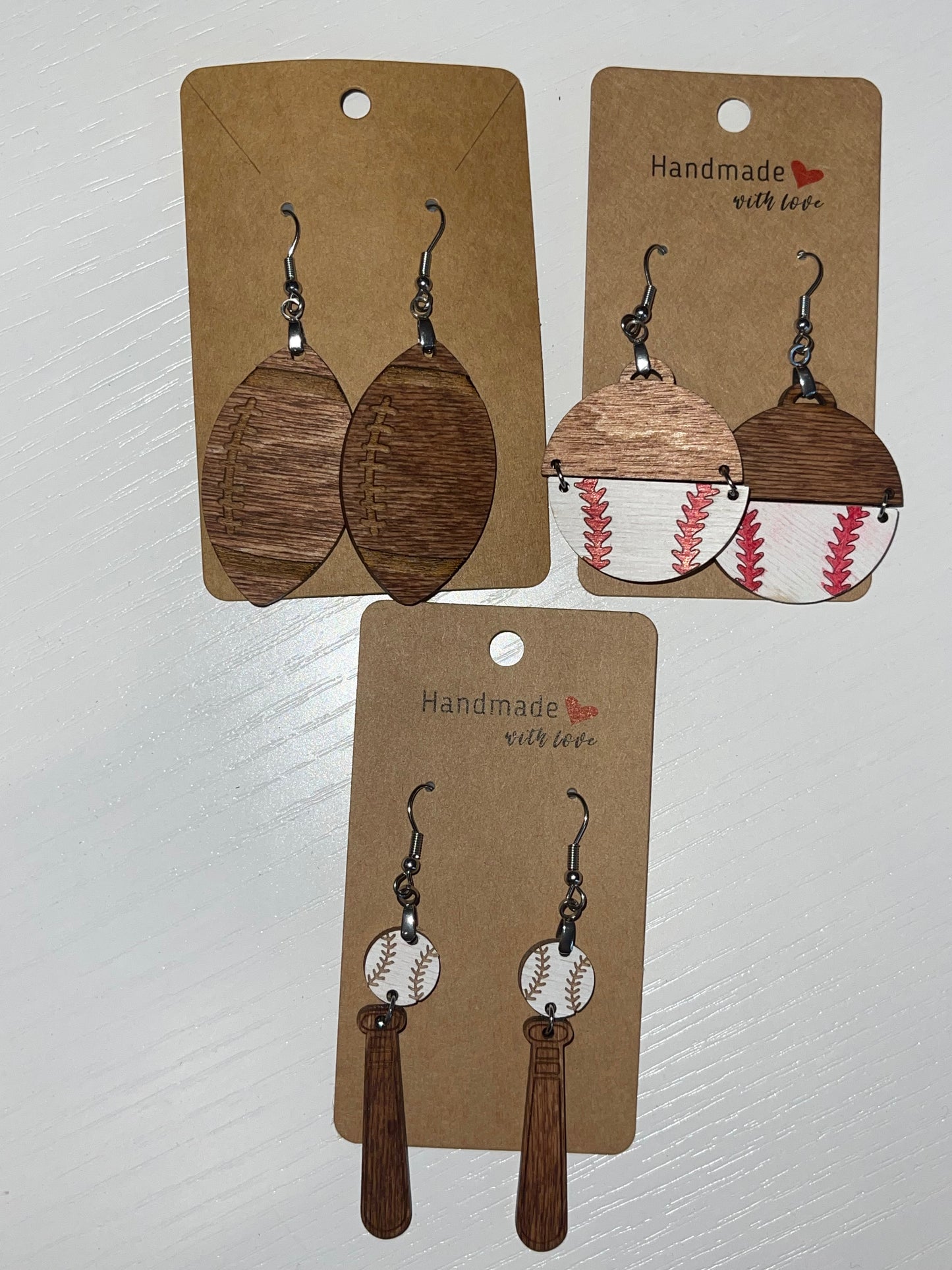 Wooden Baseball and Footballs