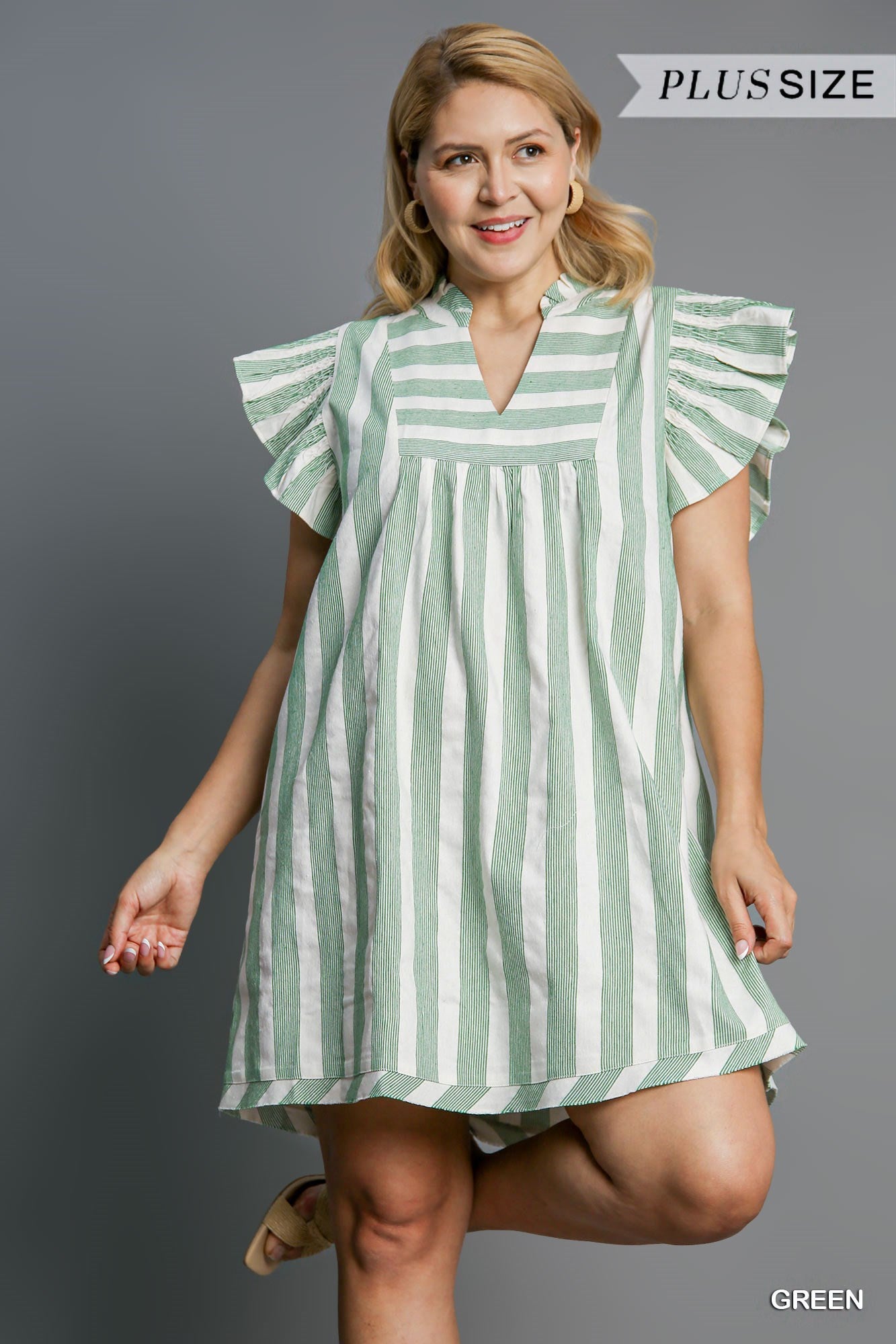 Striped V-Neck Dress