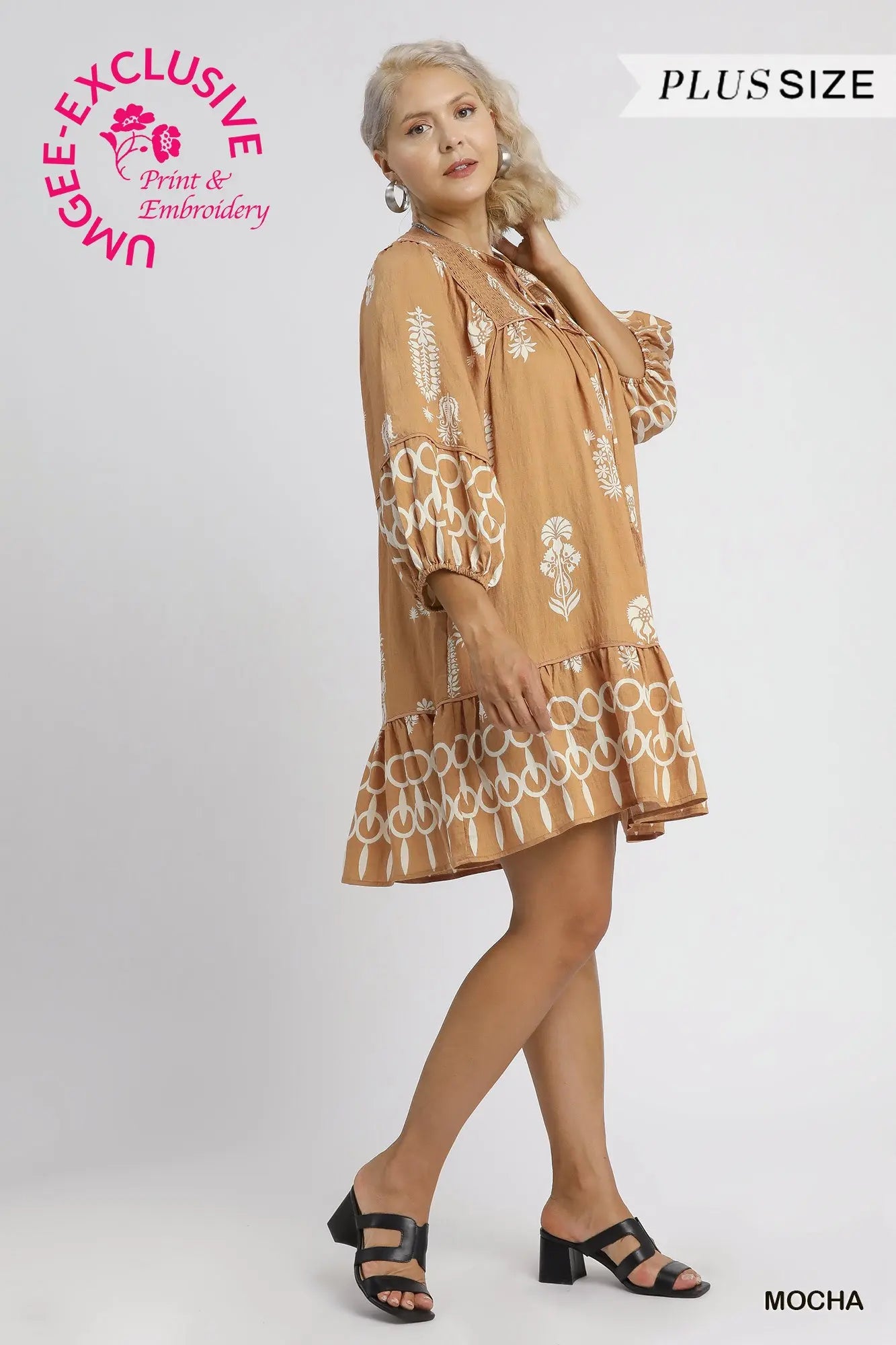 Boarder Print Tassel Dress