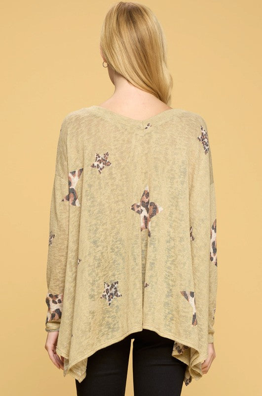 Leopard Star Printed Tiara Top