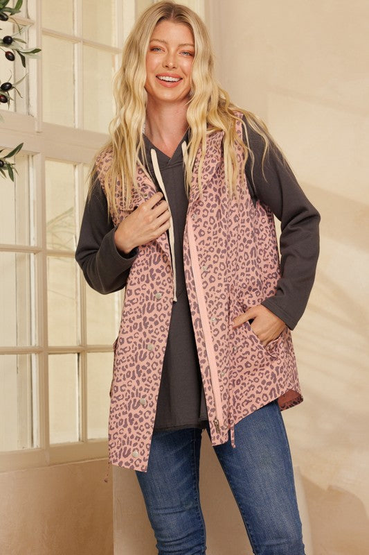 Leopard Printed Waist Vest