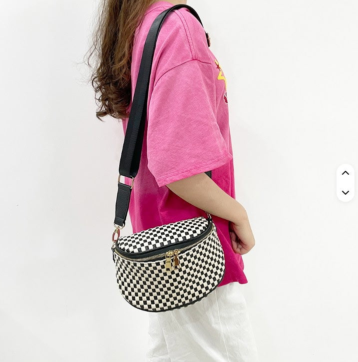 Woven Checkered Cross Body