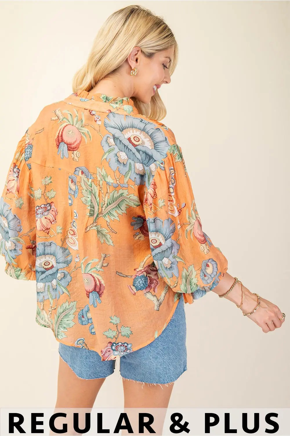 Coral Button Down Top