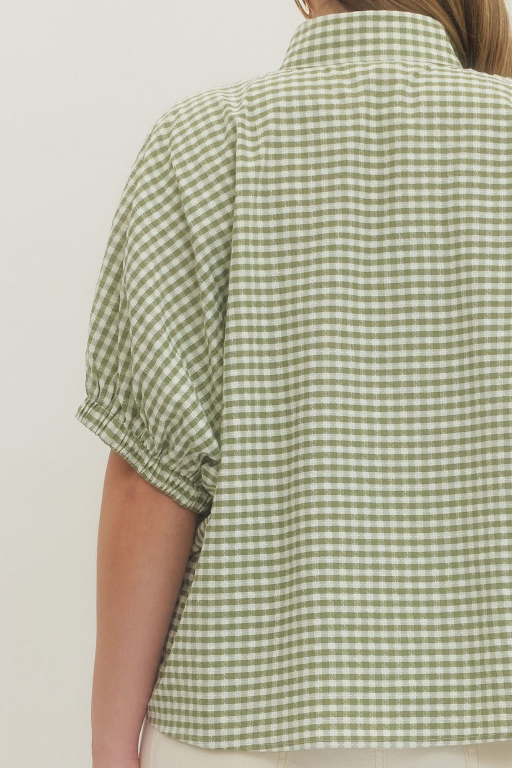 Gingham Short Sleeve Top