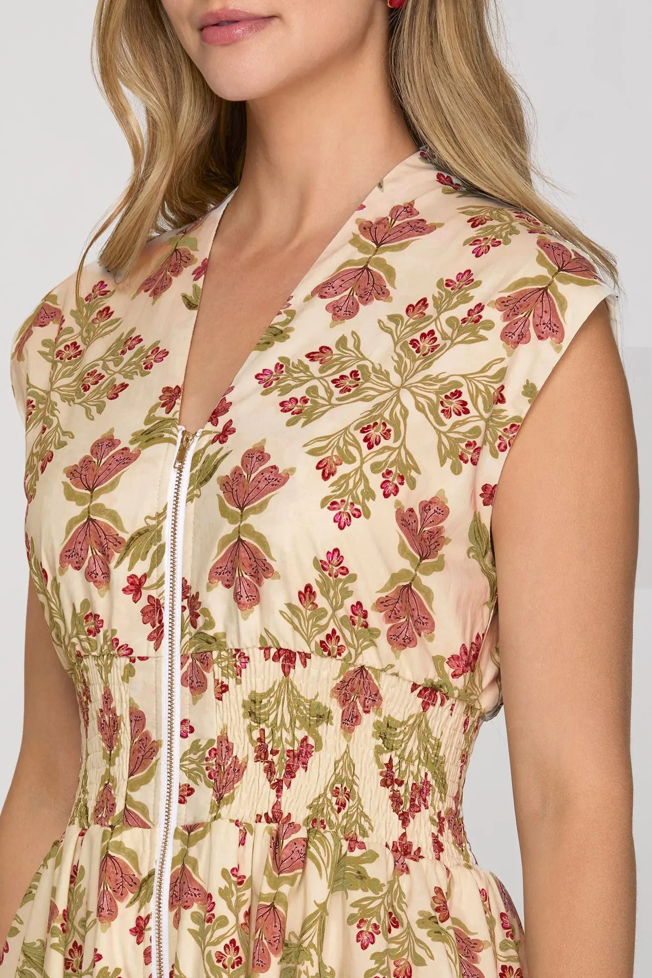 Drop Shoulder Printed Midi Dress with Pockets