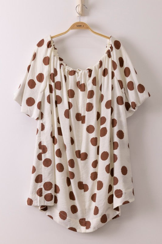 Polka Dot Woven Mini Dress
