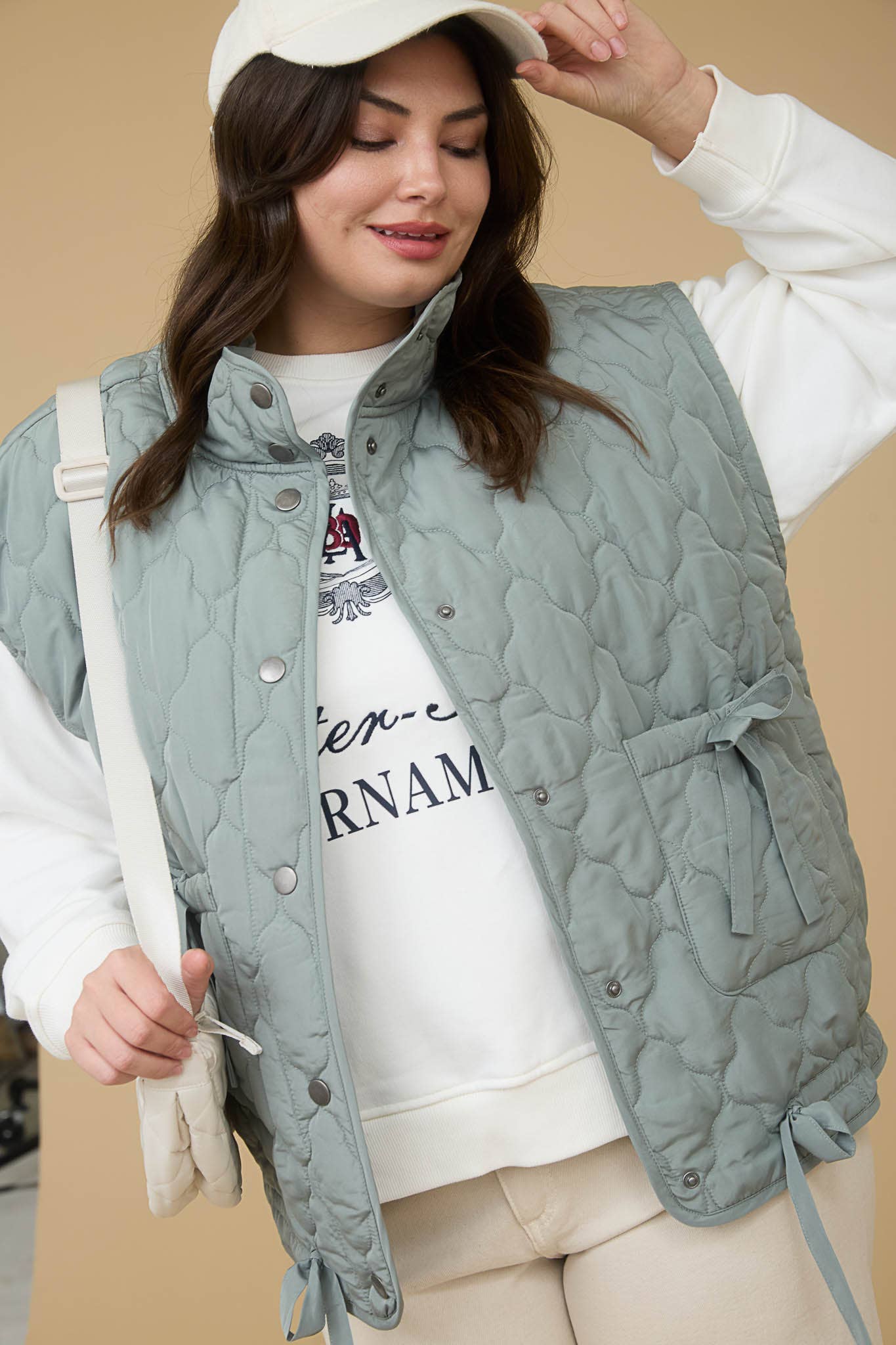 Snap Button Down Quilted Vest