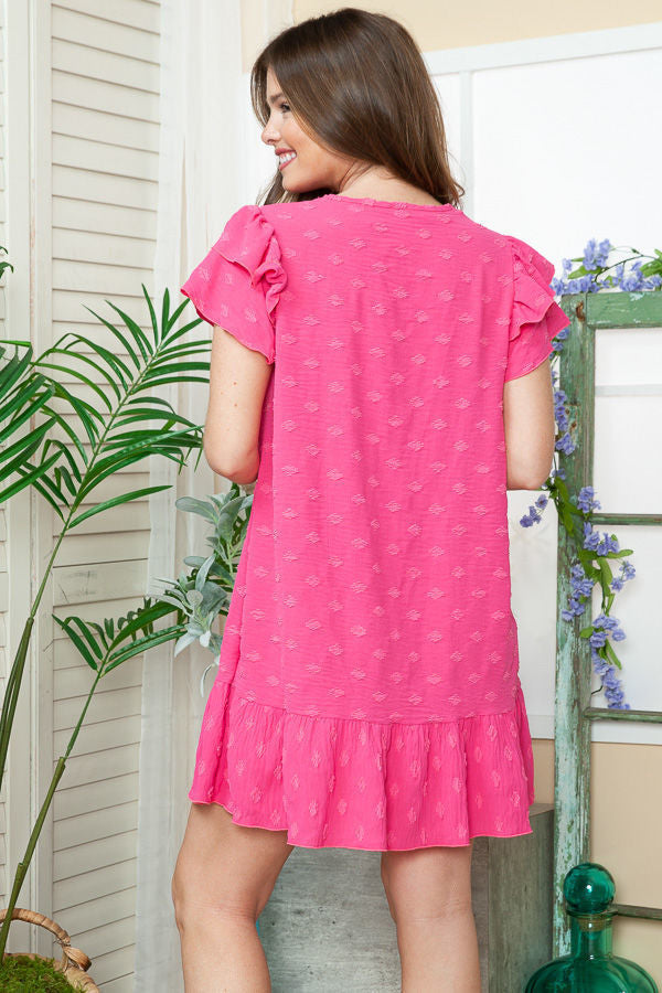 Fuchsia Swiss Dot Dress