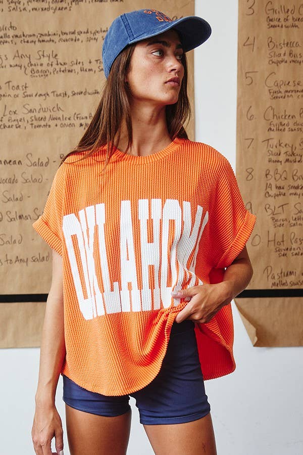 'OKLAHOMA' Comfy Oversize Graphic Sweatshirt Top