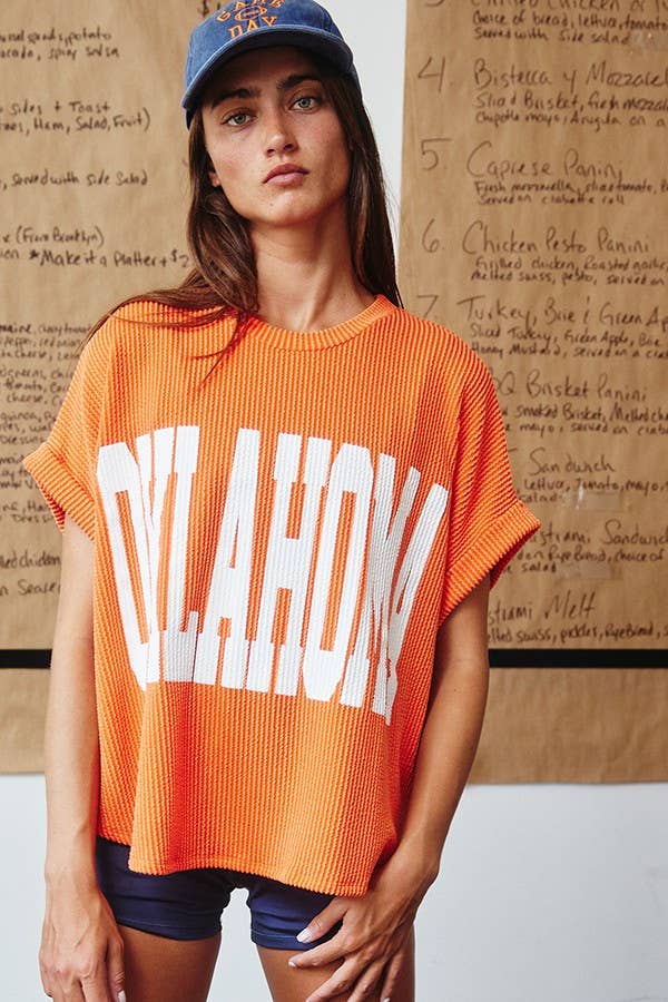 'OKLAHOMA' Comfy Oversize Graphic Sweatshirt Top