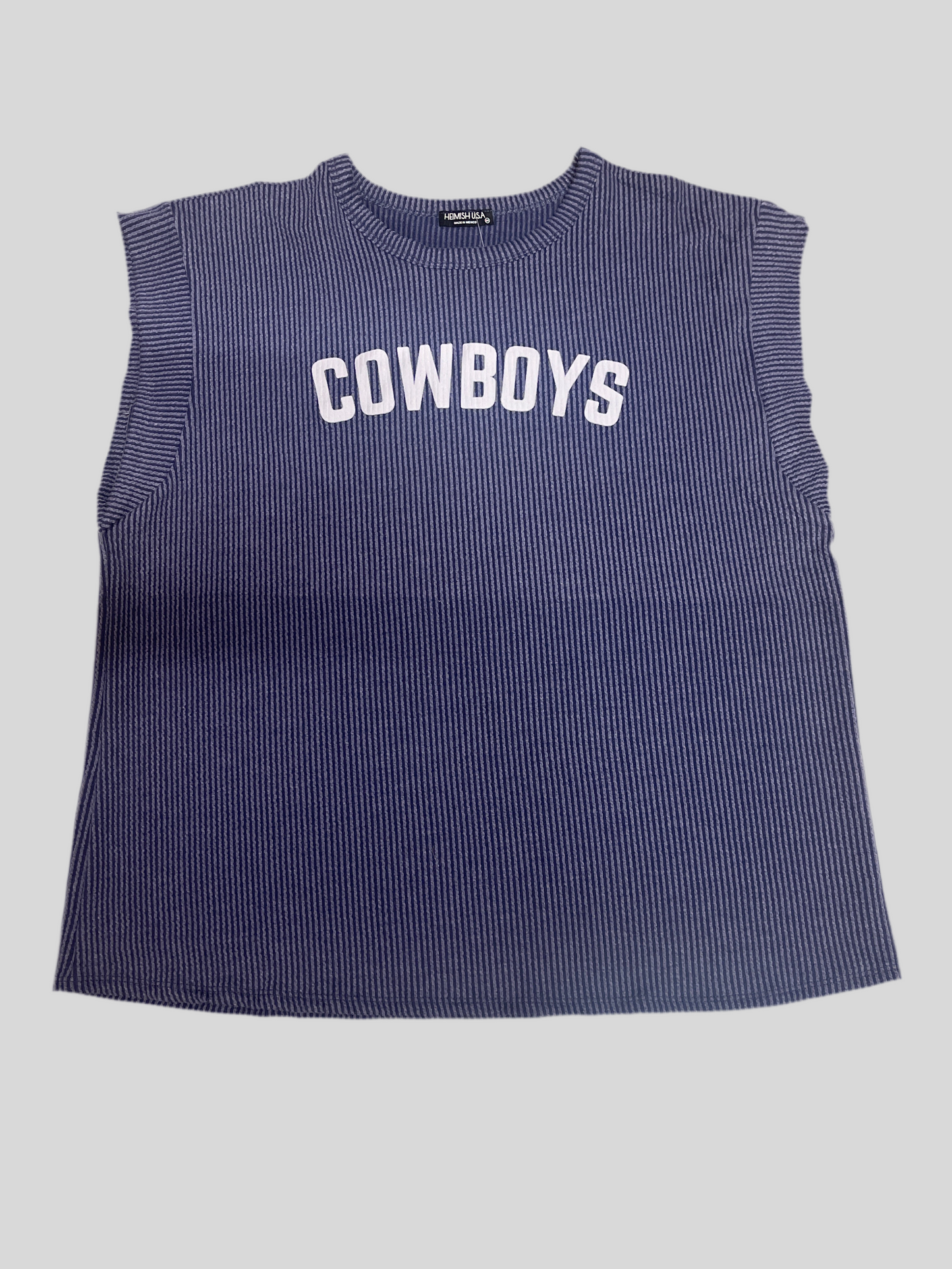 “COWBOYS” Ribbed Dolman Sleeve Shirt