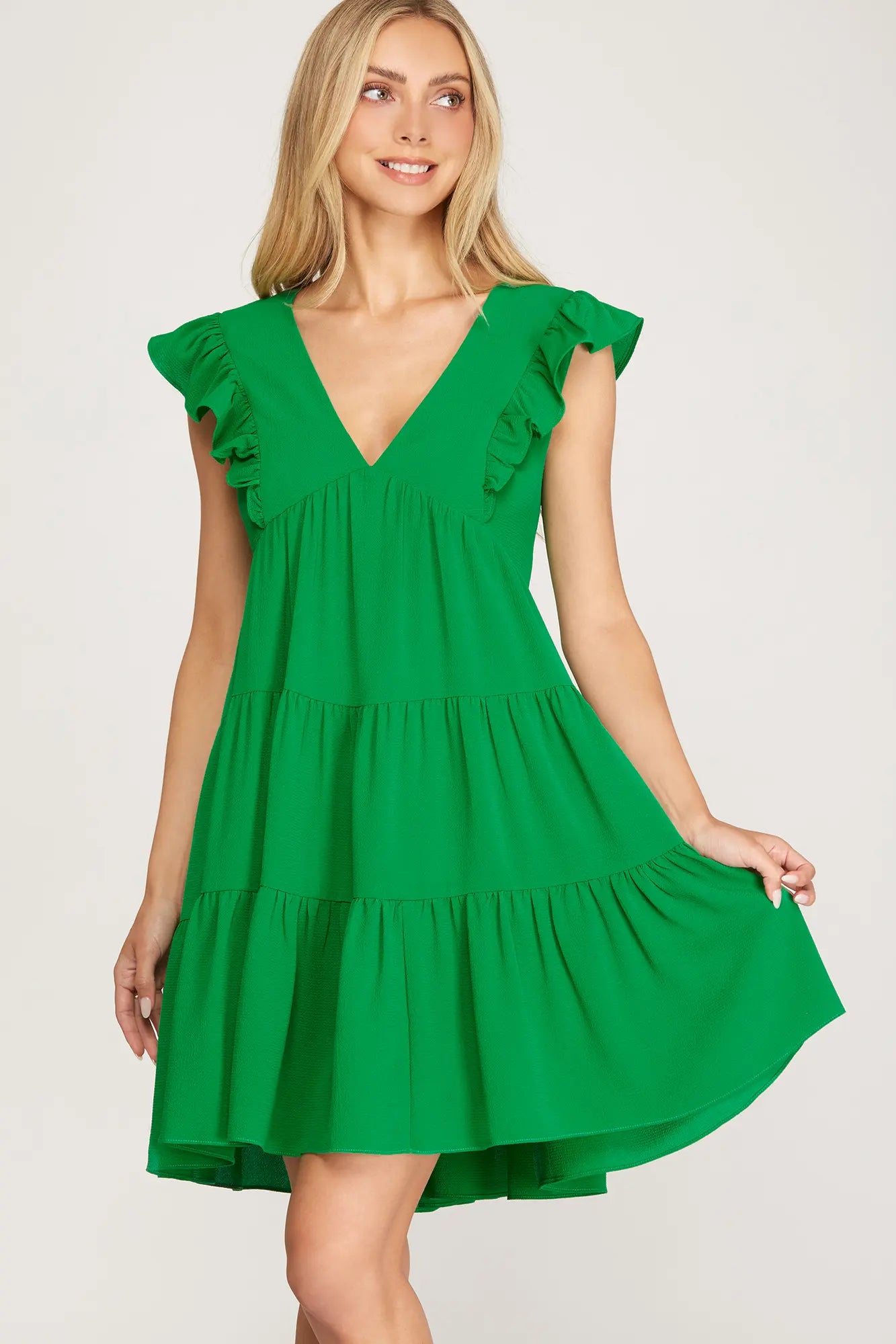 Green Ruffle She and Sky