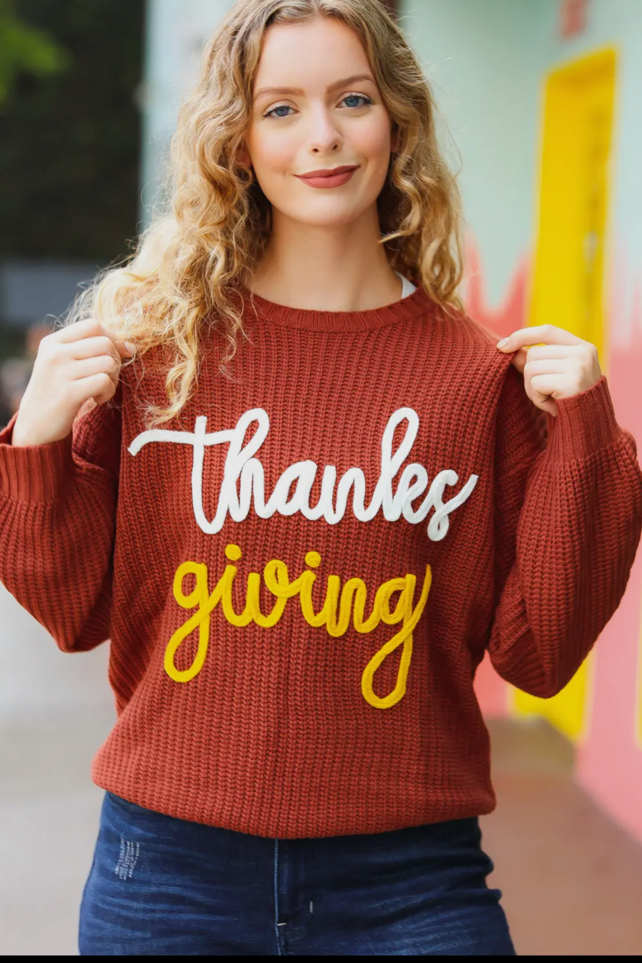 Thanksgiving Rust Sweater