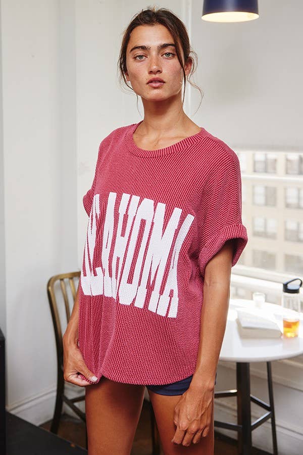 'OKLAHOMA' Comfy Oversize Graphic Sweatshirt Top