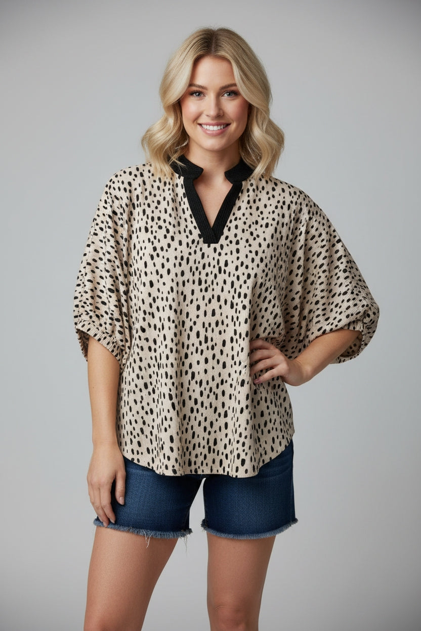 Animal Print Brown/Black Top