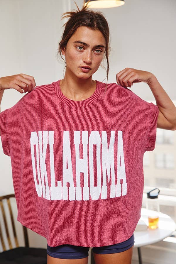 'OKLAHOMA' Comfy Oversize Graphic Sweatshirt Top