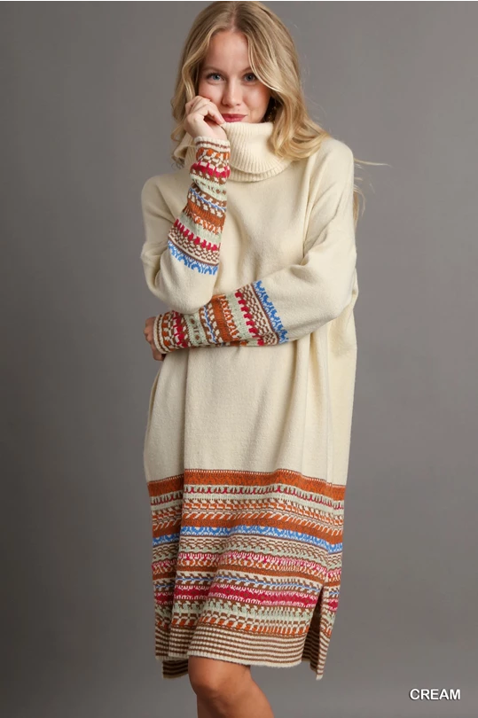 Cream Umgee Sweater Dress