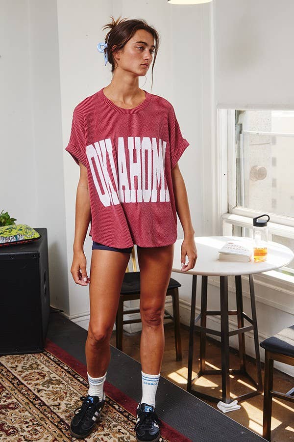 'OKLAHOMA' Comfy Oversize Graphic Sweatshirt Top