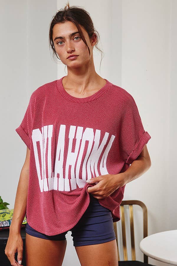 'OKLAHOMA' Comfy Oversize Graphic Sweatshirt Top