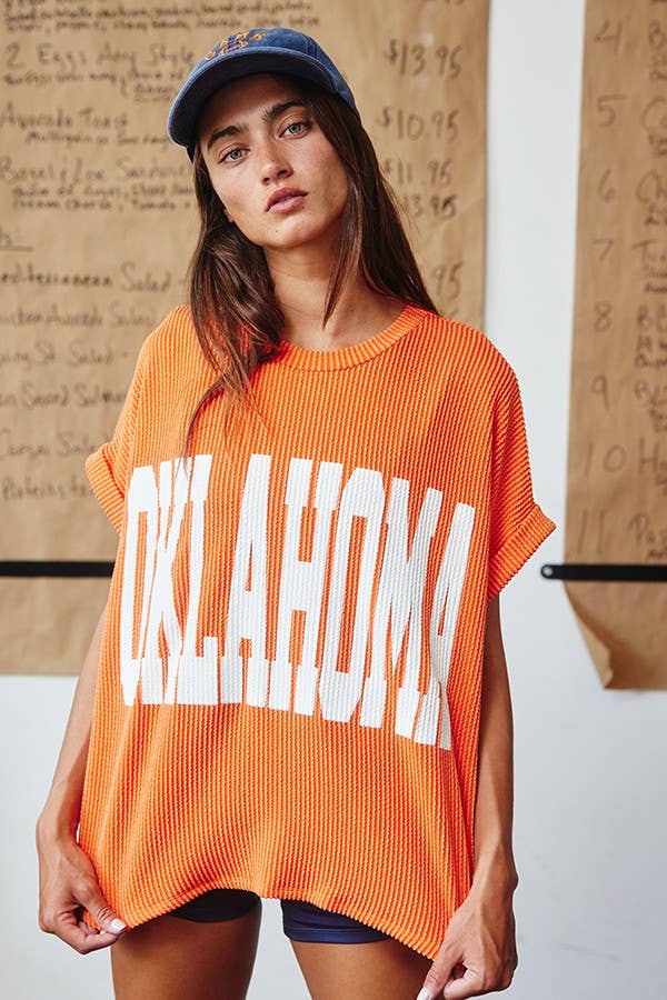 'OKLAHOMA' Comfy Oversize Graphic Sweatshirt Top