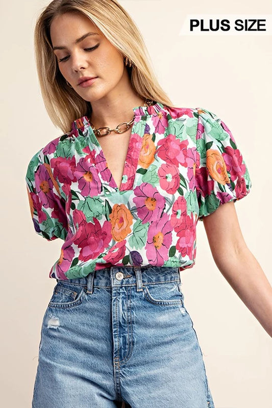 Floral Linen Top