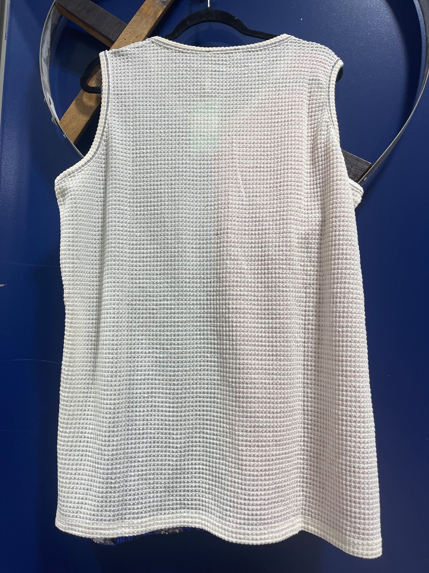 Flag Sequin Tank with Crocheted Back