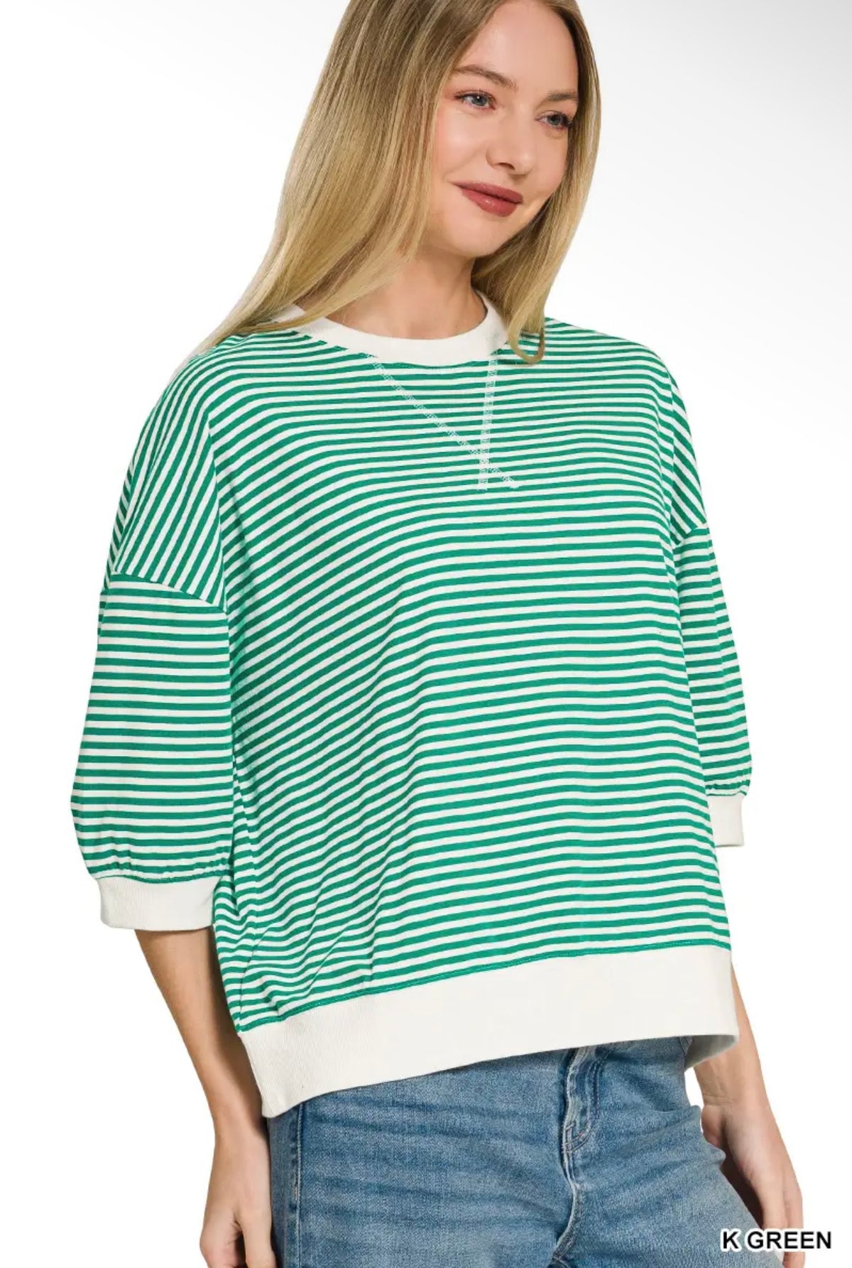 Striped Short Sleeve Pullover