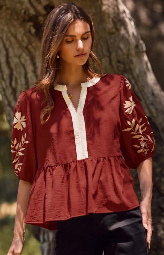 Solid Airflow Peplum Blouse