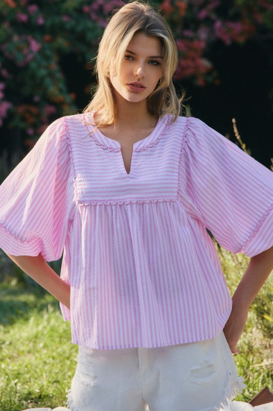 Striped Woven Top