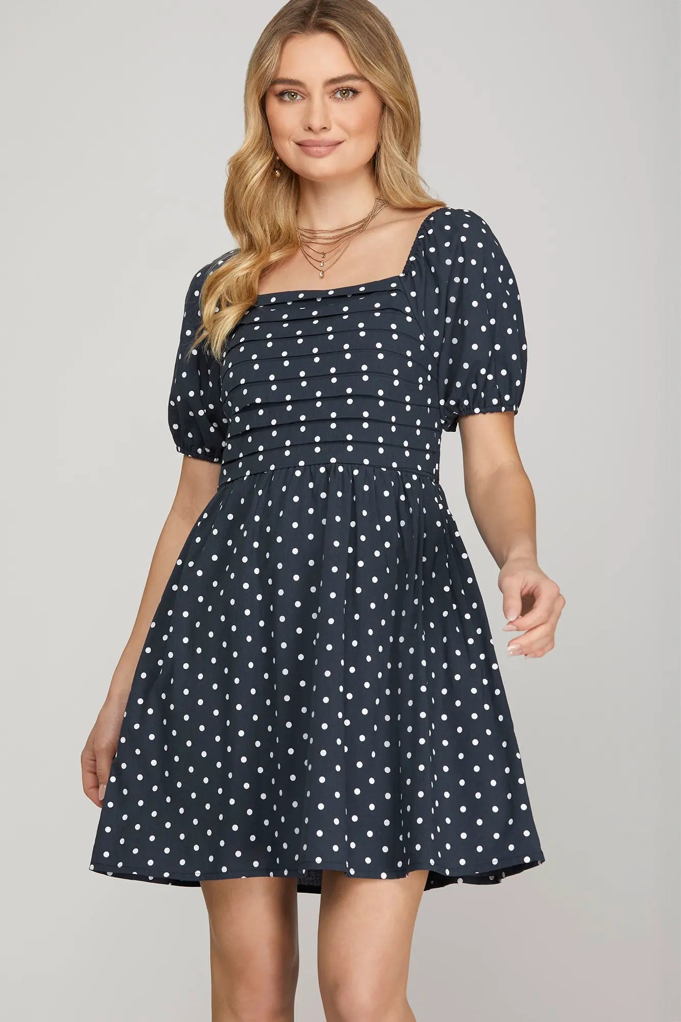 Polka Dot Navy She and Sky