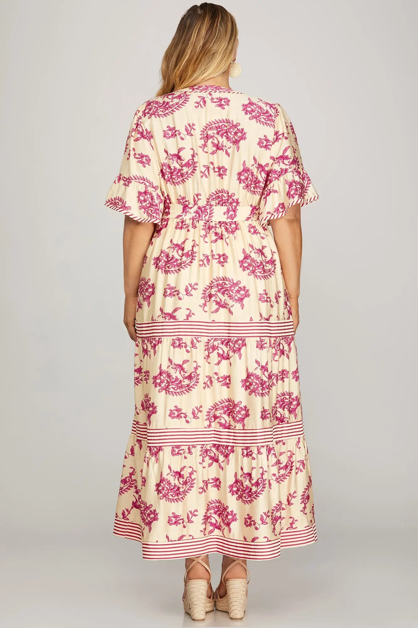 Tiered Floral MAXI Dress with Pockets