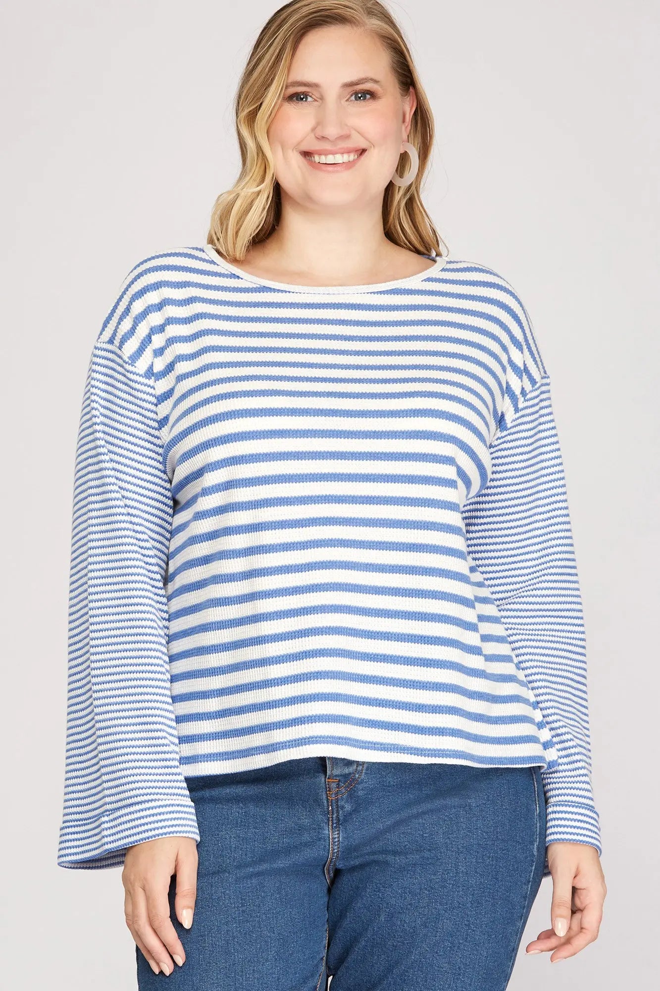 Waffle Striped Top