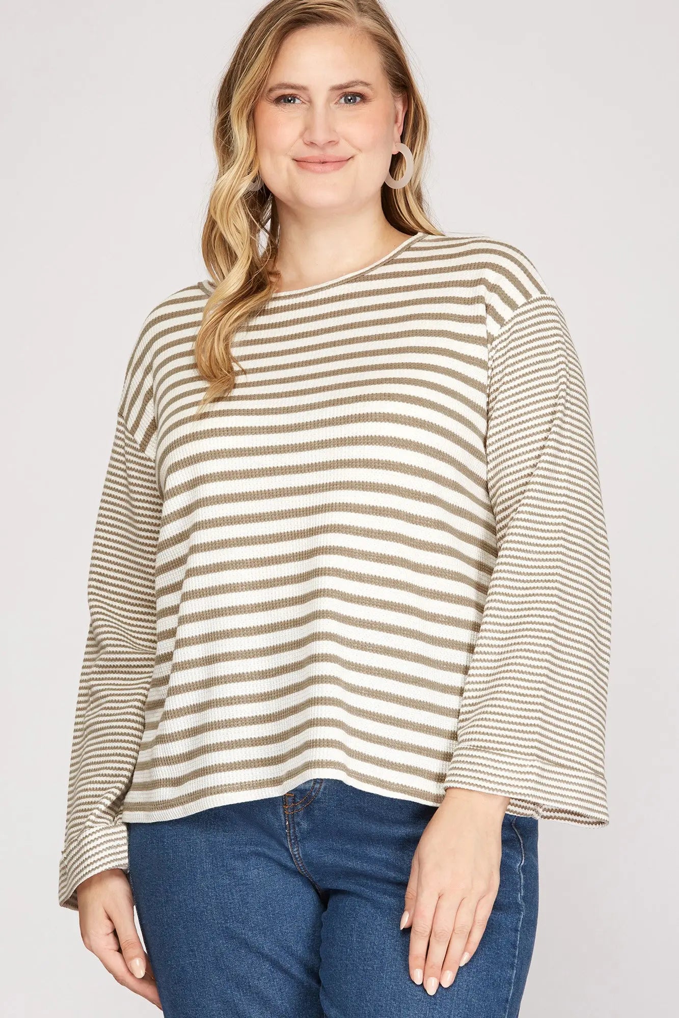 Waffle Striped Top