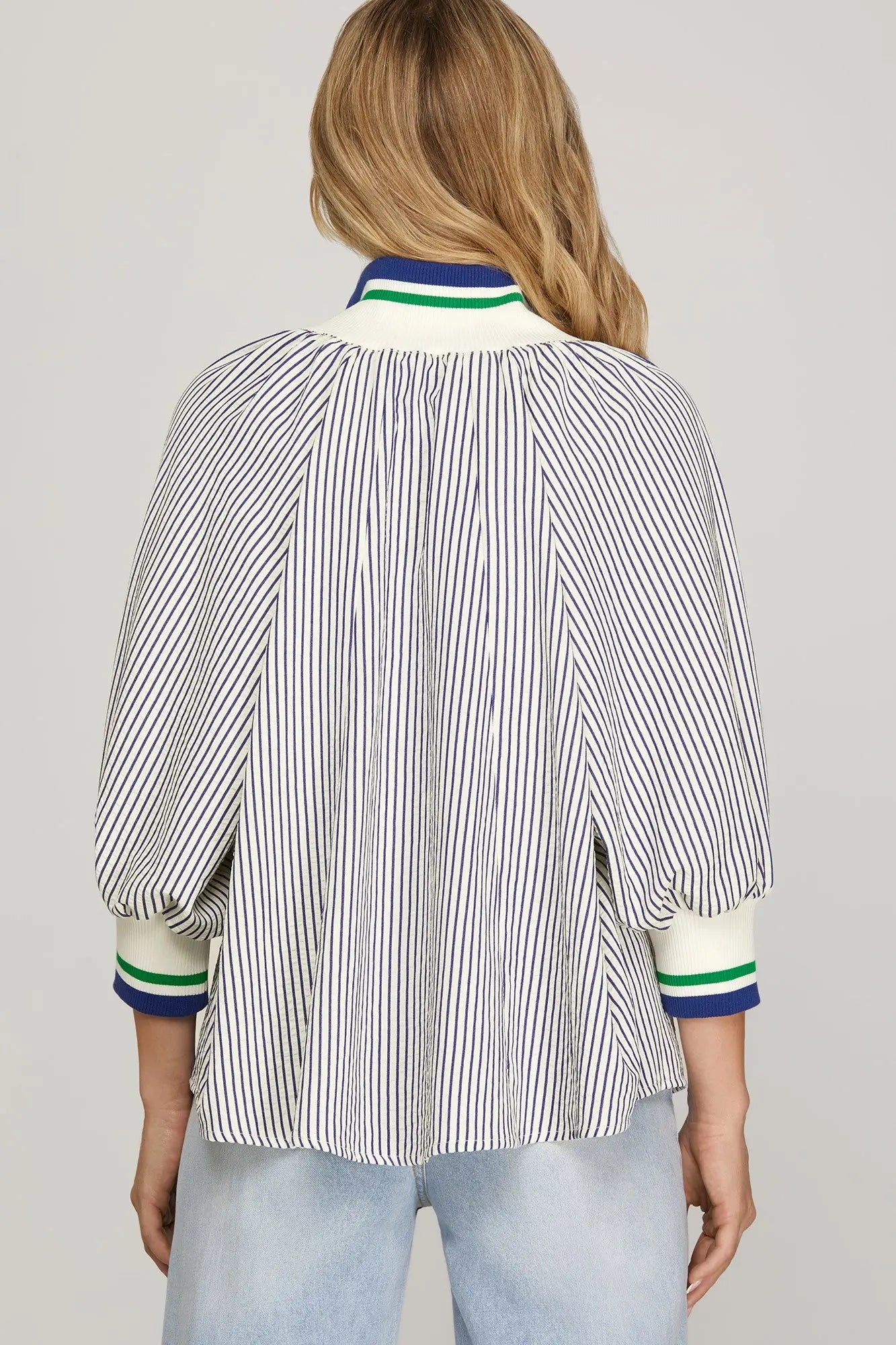 Half Zip Striped Top