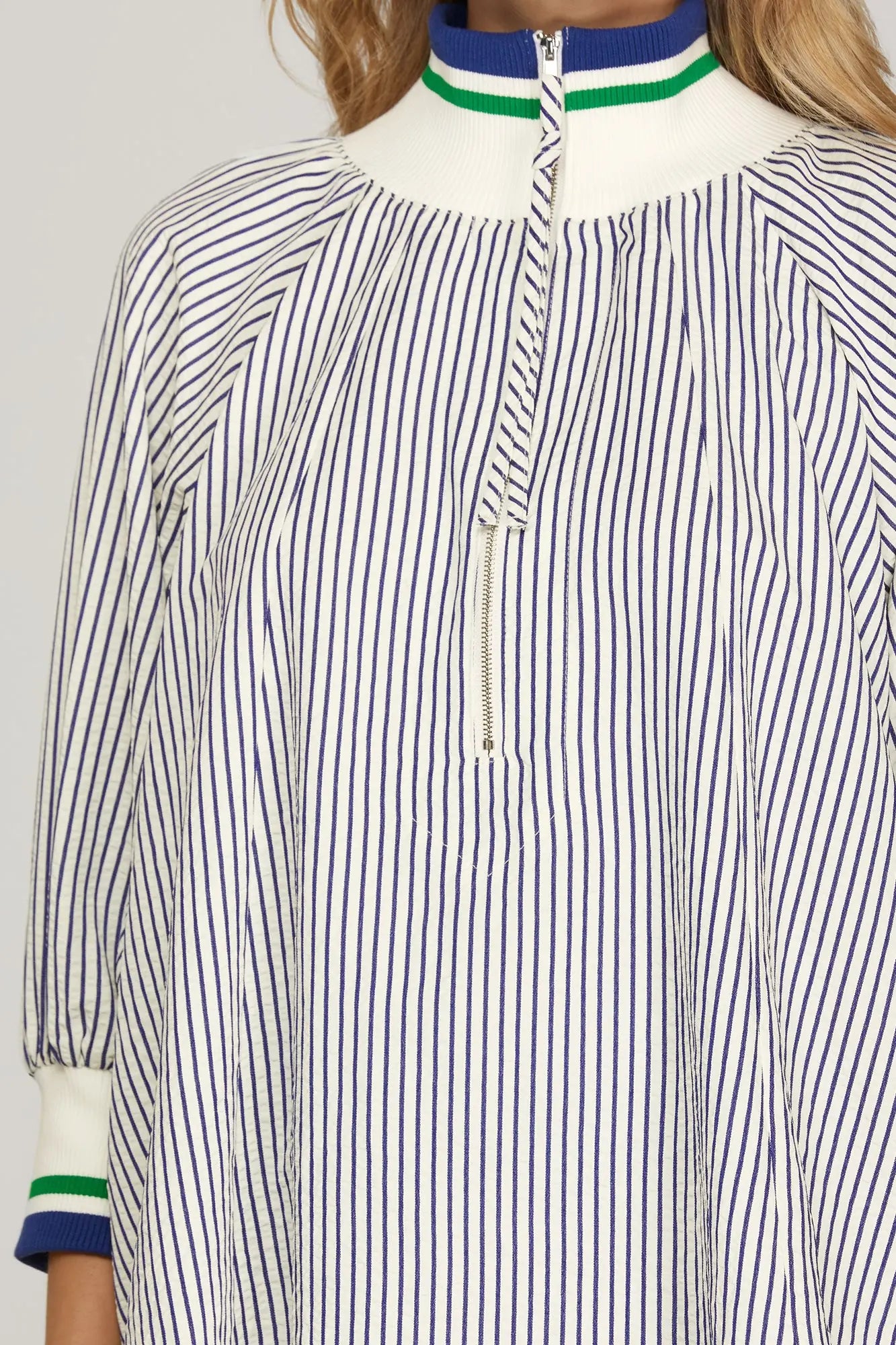 Half Zip Striped Top