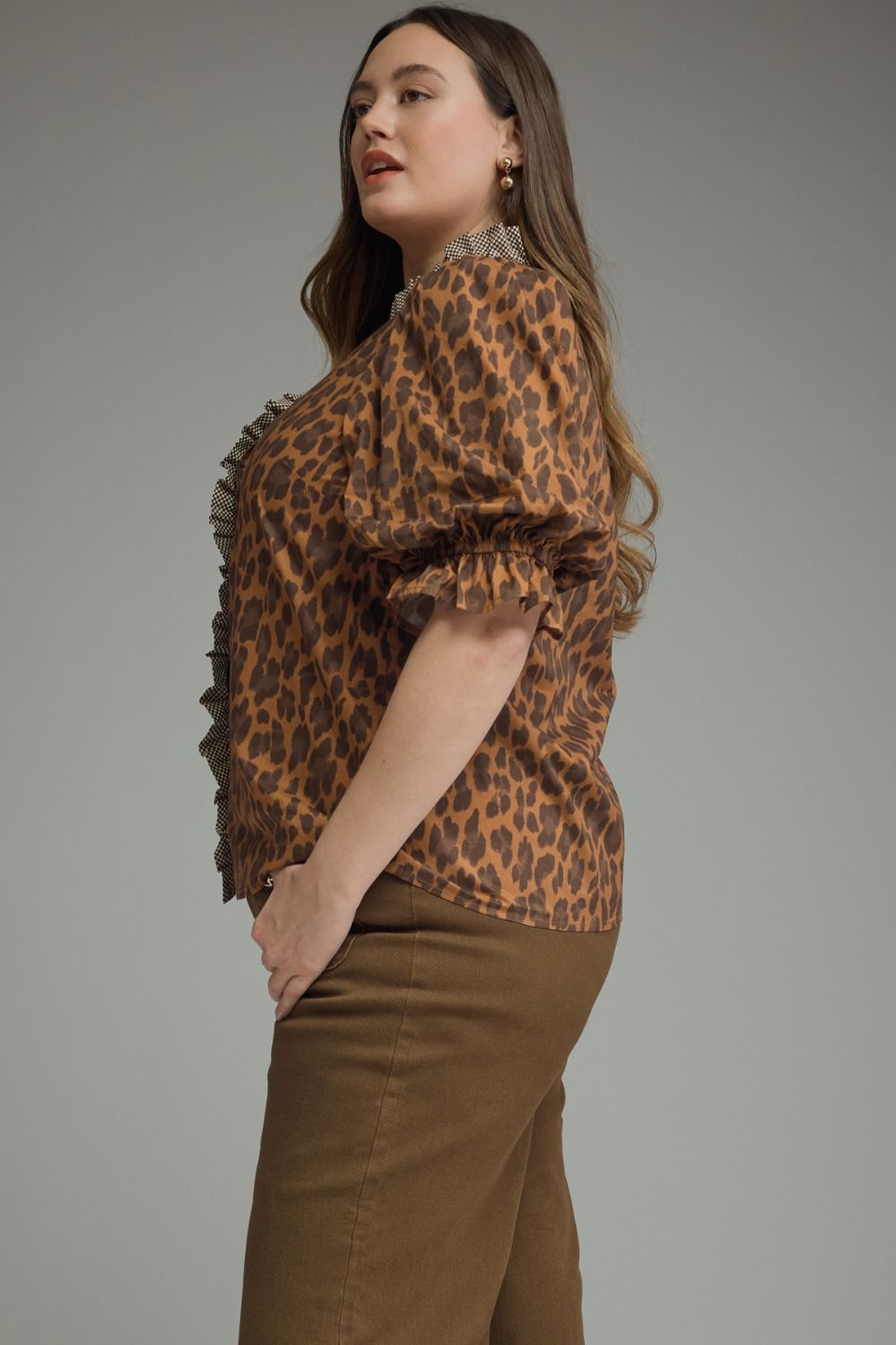 Leopard Puff Sleeve Top