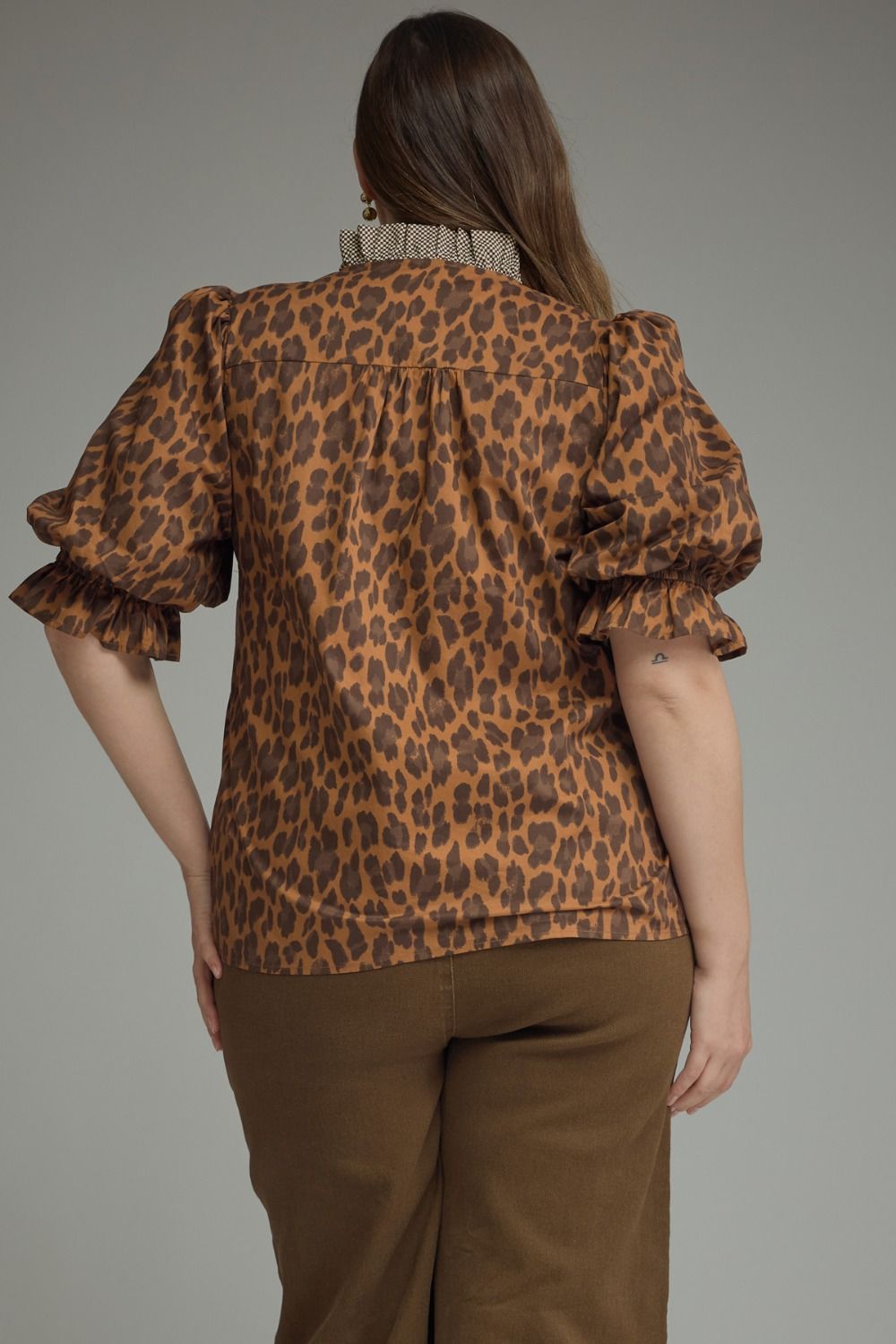 Leopard Puff Sleeve Top