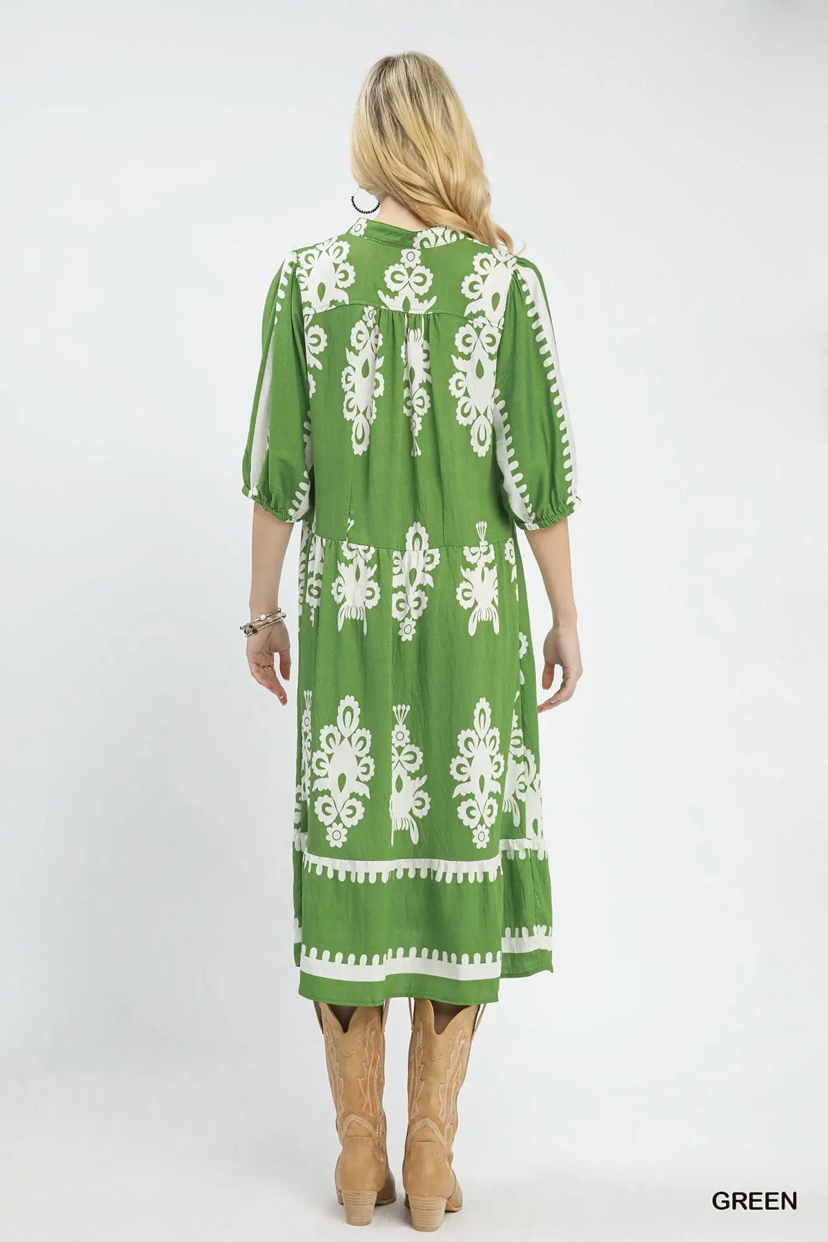 Abstract Print Midi Dress