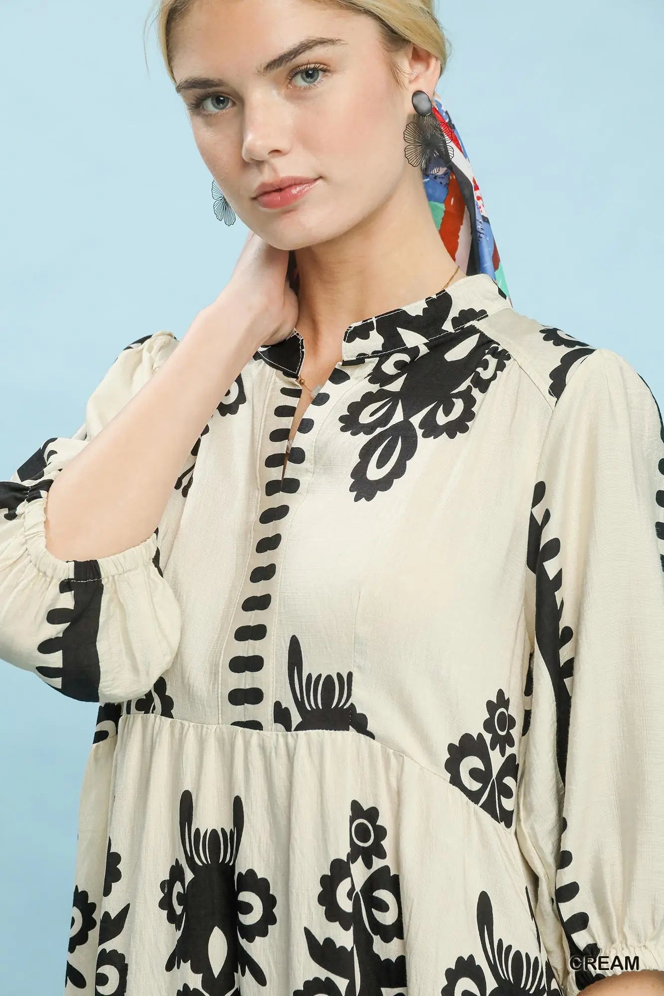 Abstract Print Midi Dress